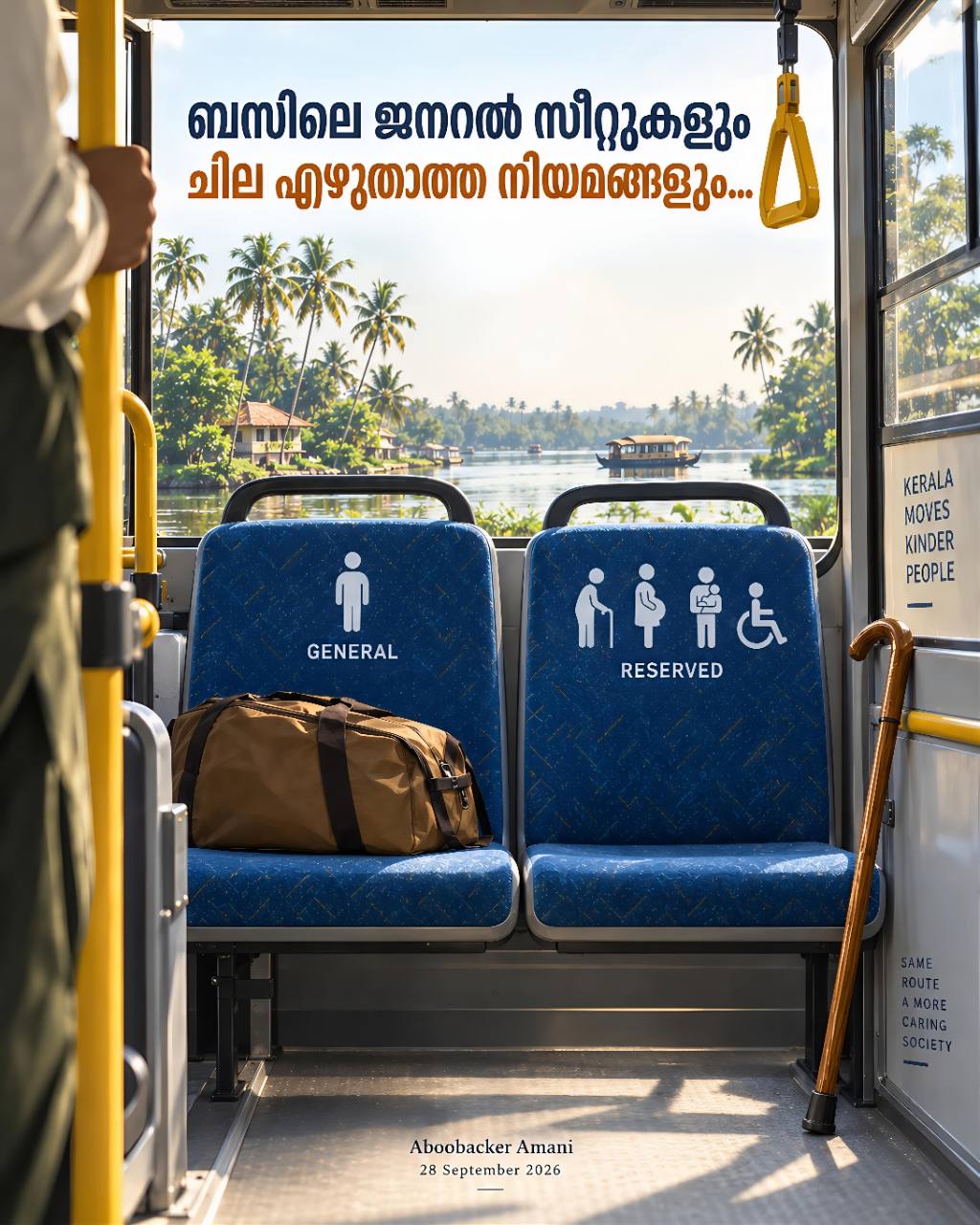 ബസിലെ ജനറൽ സീറ്റുകളും ചില എഴുതാത്ത നിയമങ്ങളും